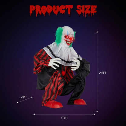 2.6 FT Animated LED Halloween Ghoul: Motion-Activated STANDING, Talking & Light-Up Yard Decoration