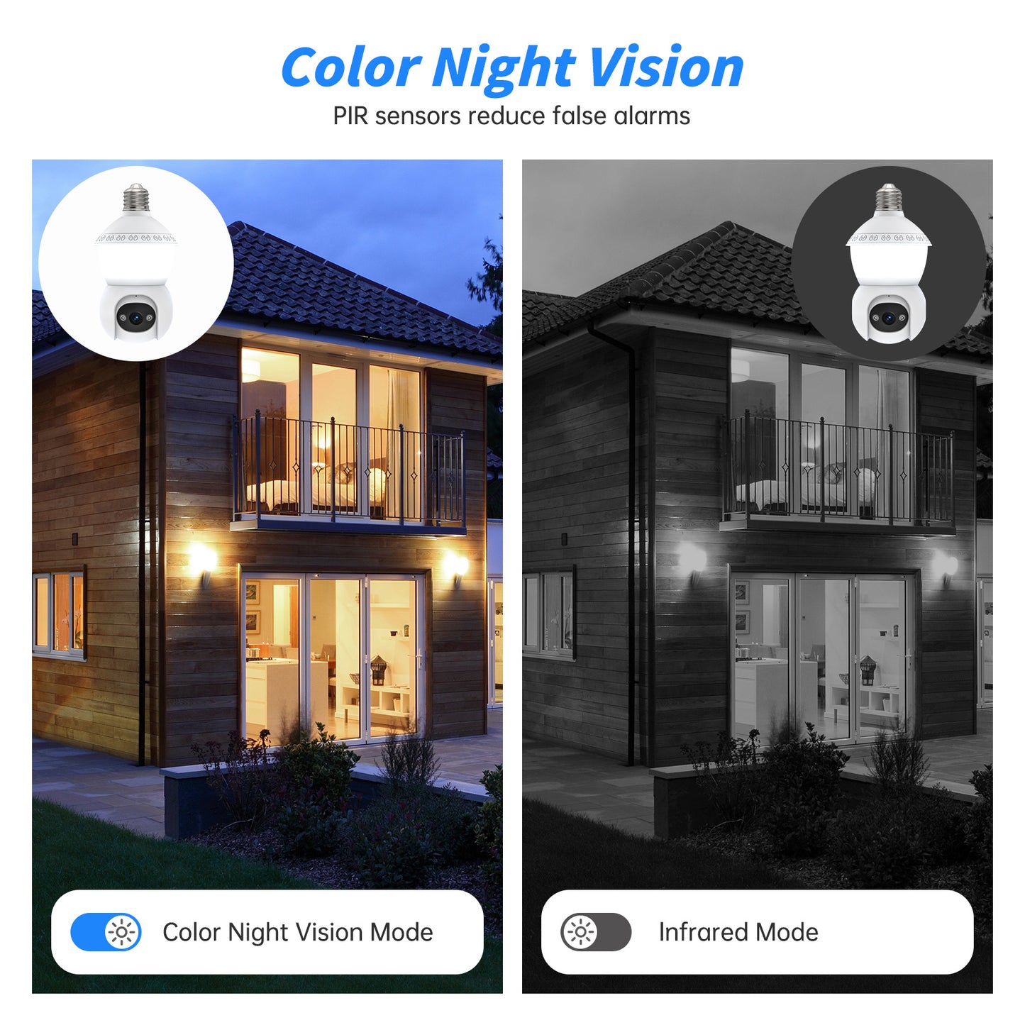 PTZ Bulb Camera E27 Full-Color Panoramic HD Wireless Light Bulb Surveillance CMOS Home WiFi Pan-Tilt Cloud