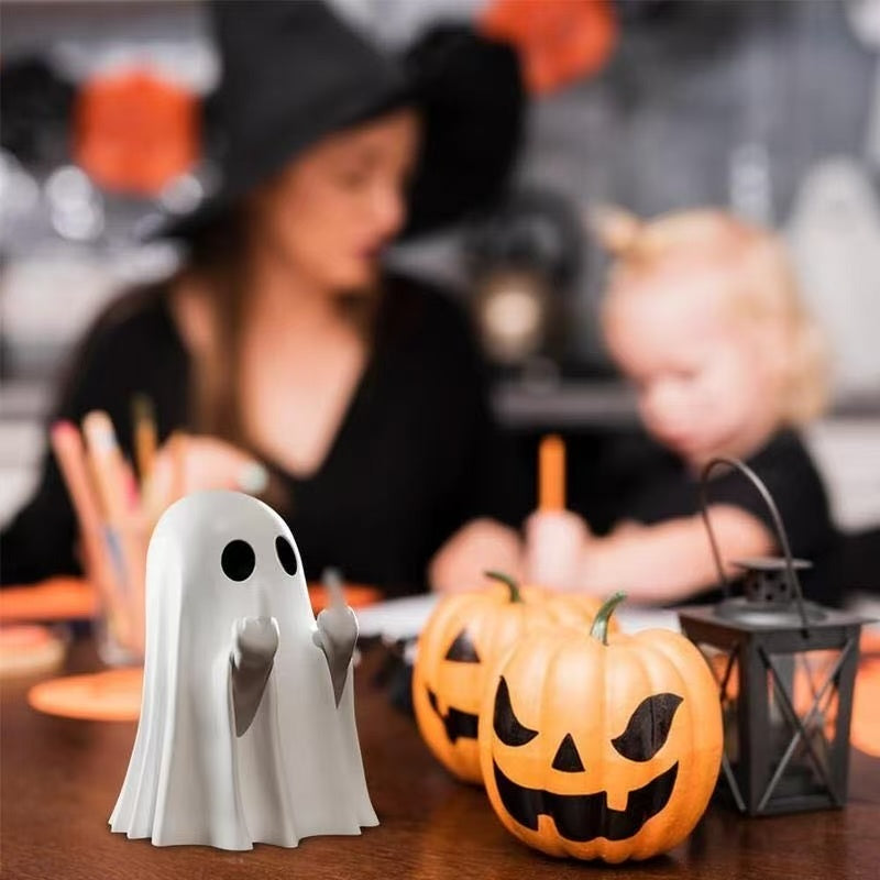 "Ghostly Greeting" Middle Finger Resin Ornament