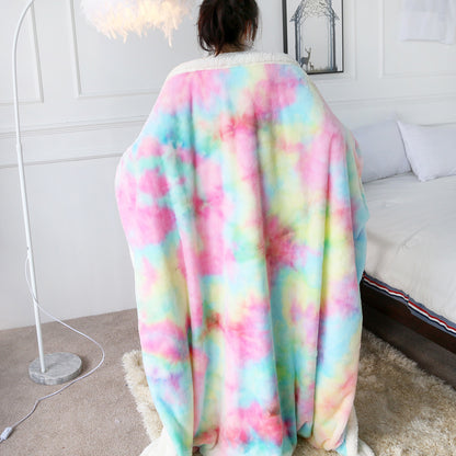 Luxury Rainbow Faux Fur Sherpa Throw Blanket - Ultra-Soft & Shaggy