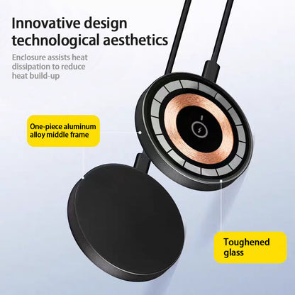 Magnetic Qi Wireless Fast Charger Adapter (15W) – Universal Compatibility for iPhone 12 through 17 Series
