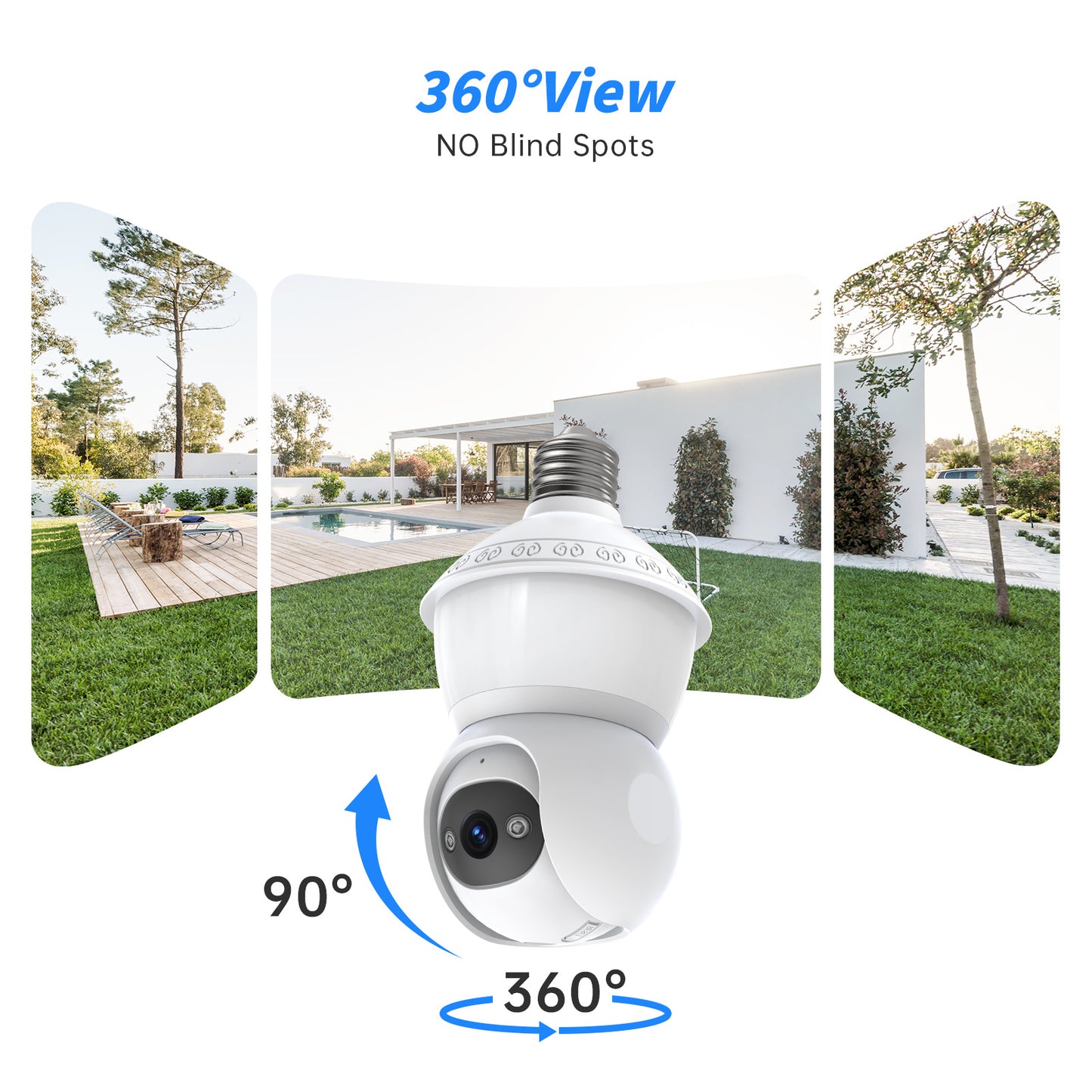 PTZ Bulb Camera E27 Full-Color Panoramic HD Wireless Light Bulb Surveillance CMOS Home WiFi Pan-Tilt Cloud