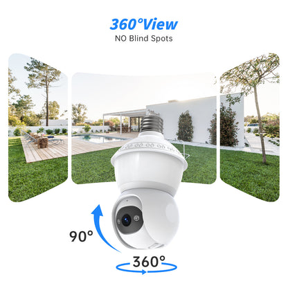 PTZ Bulb Camera E27 Full-Color Panoramic HD Wireless Light Bulb Surveillance CMOS Home WiFi Pan-Tilt Cloud