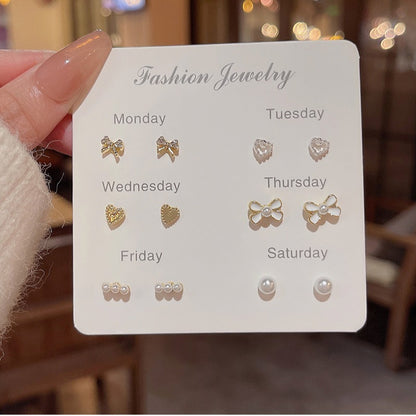The Signature Stud Set: Six Styles for Effortless Sophistication Monday-Friday Earrings