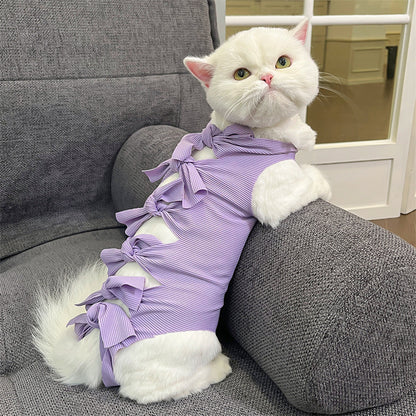 Lace-up Cat Sterilization Clothing Post-operation Polyester