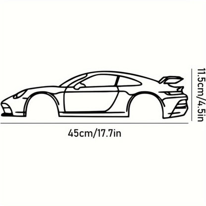Stylish Edge Metal Line Racing Car Wall Adornment