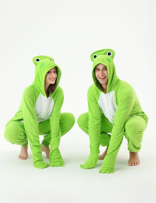 Frog Animal Fleece Pajamas Cosplay Costumes Sleepwear Party Wear