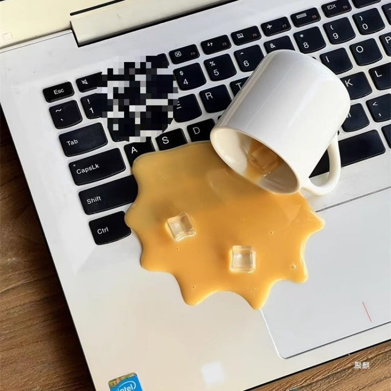 Overturned Coffee Decoration Toy Funny Gift Mobile Phone Holder