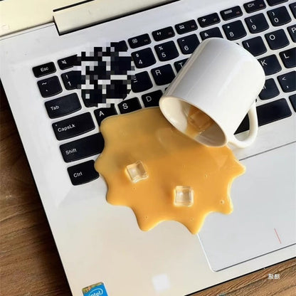 Overturned Coffee Decoration Toy Funny Gift Mobile Phone Holder