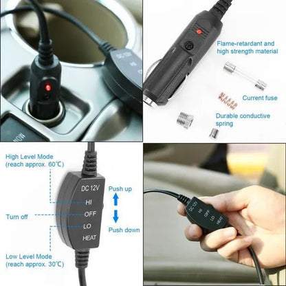 Deluxe 12V Heated Car Seat Cushion with Precision Temperature Control - The Vibe Haven