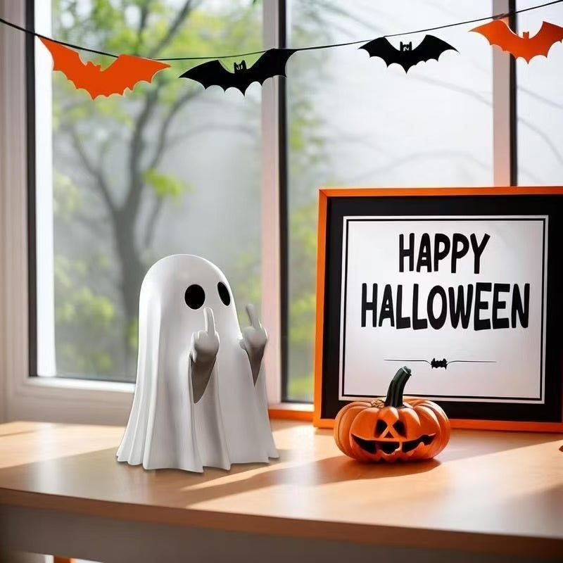 "Ghostly Greeting" Middle Finger Resin Ornament
