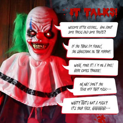 2.6 FT Animated LED Halloween Ghoul: Motion-Activated STANDING, Talking & Light-Up Yard Decoration