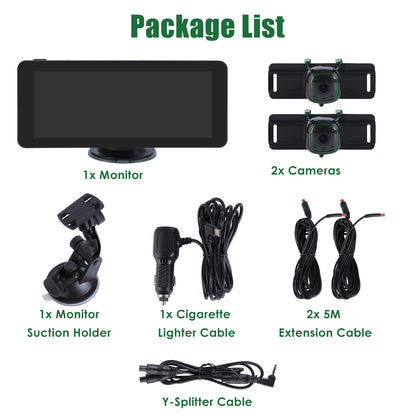 1080P Baby Car Camera For 2 Kids Dual Channel Car Baby Monitor Rear Facing Car Seat Camera With 120Degree Wide View 6.86In HD Split Screen Night Vision