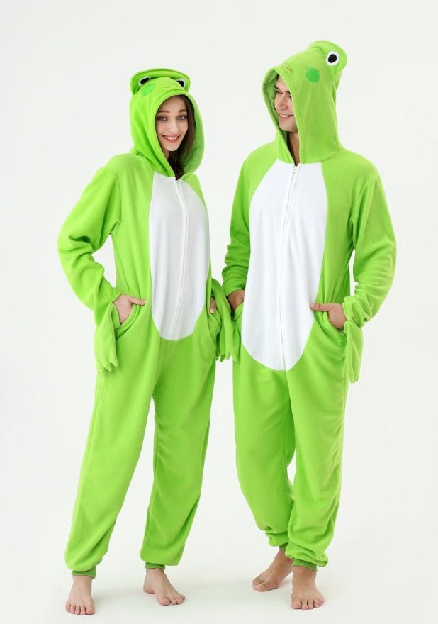 Frog Animal Fleece Pajamas Cosplay Costumes Sleepwear Party Wear - The Vibe Haven