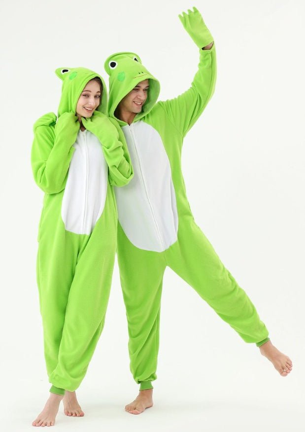 Frog Animal Fleece Pajamas Cosplay Costumes Sleepwear Party Wear - The Vibe Haven