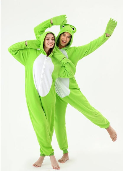 Frog Animal Fleece Pajamas Cosplay Costumes Sleepwear Party Wear - The Vibe Haven