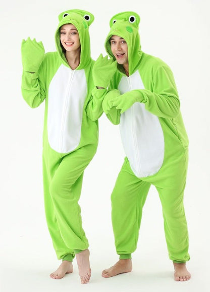 Frog Animal Fleece Pajamas Cosplay Costumes Sleepwear Party Wear - The Vibe Haven