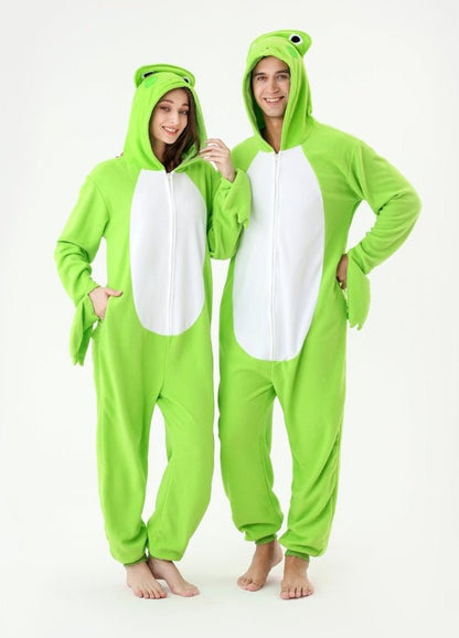 Frog Animal Fleece Pajamas Cosplay Costumes Sleepwear Party Wear - The Vibe Haven