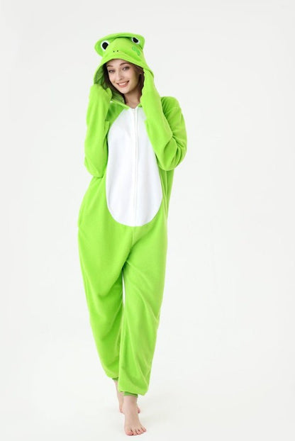 Frog Animal Fleece Pajamas Cosplay Costumes Sleepwear Party Wear - The Vibe Haven