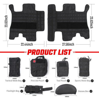 Overhead MOLLE Panel Storage System for Ford Bronco (2021 - 2024, 2/4 - Door) | Roof Liner Organizer with 5 Detachable Tactical Pouches - The Vibe Haven