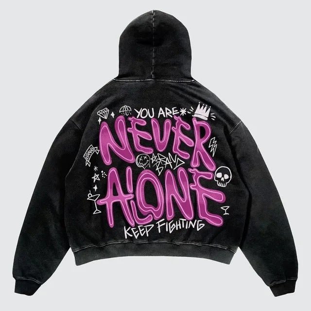 Premium Vintage Printed Hoodie - The Vibe Haven