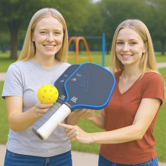 Professional Carbon Fiber Pickleball Paddle Set of 2 with 2 Balls | Optimized Ergonomic Grip for Superior Comfort, Control, and All - Skill - Level Performance - The Vibe Haven