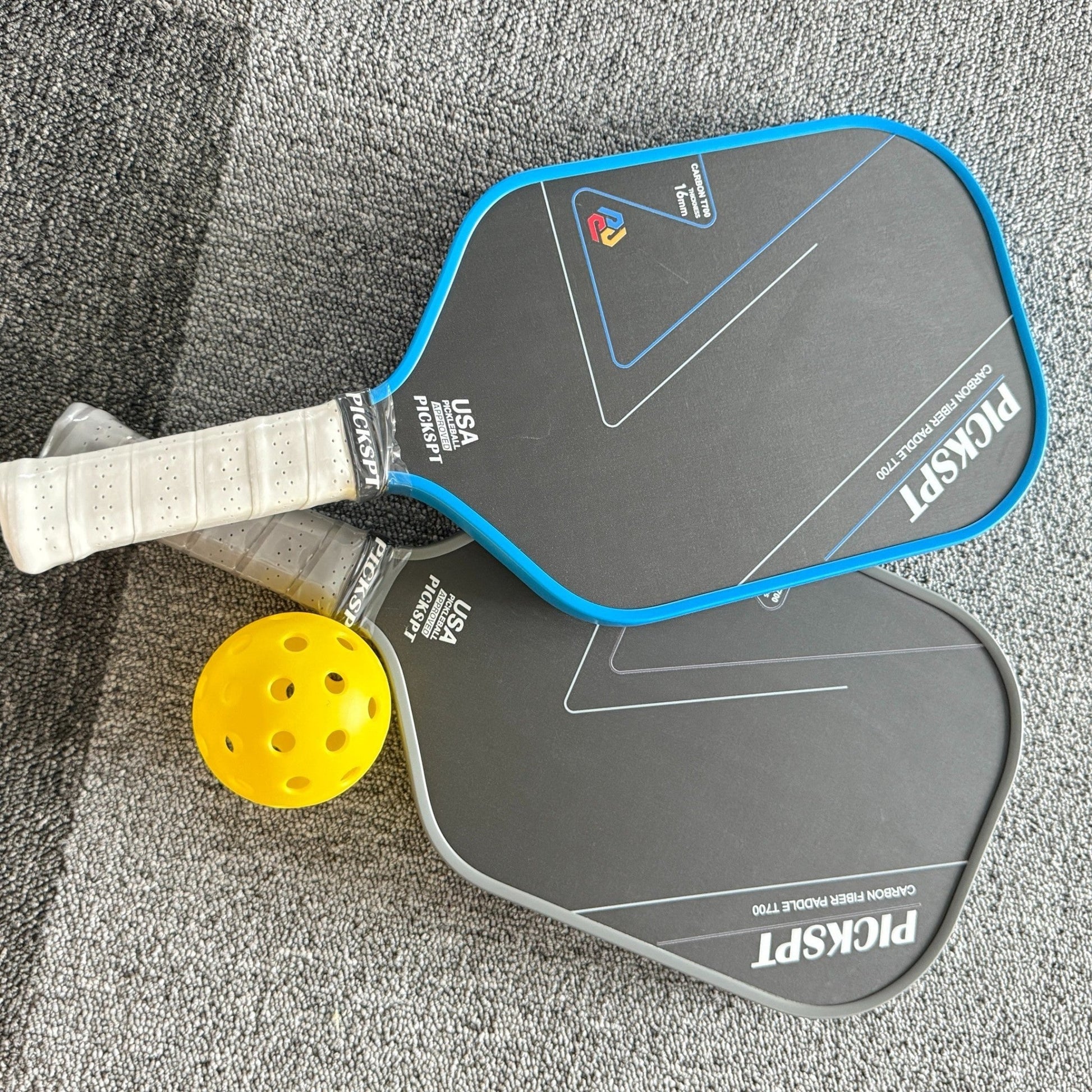 Professional Carbon Fiber Pickleball Paddle Set of 2 with 2 Balls | Optimized Ergonomic Grip for Superior Comfort, Control, and All - Skill - Level Performance - The Vibe Haven