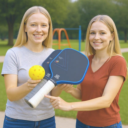 Professional Carbon Fiber Pickleball Paddle Set of 2 with 2 Balls | Optimized Ergonomic Grip for Superior Comfort, Control, and All - Skill - Level Performance - The Vibe Haven
