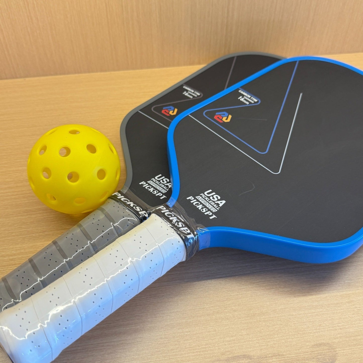 Professional Carbon Fiber Pickleball Paddle Set of 2 with 2 Balls | Optimized Ergonomic Grip for Superior Comfort, Control, and All - Skill - Level Performance - The Vibe Haven