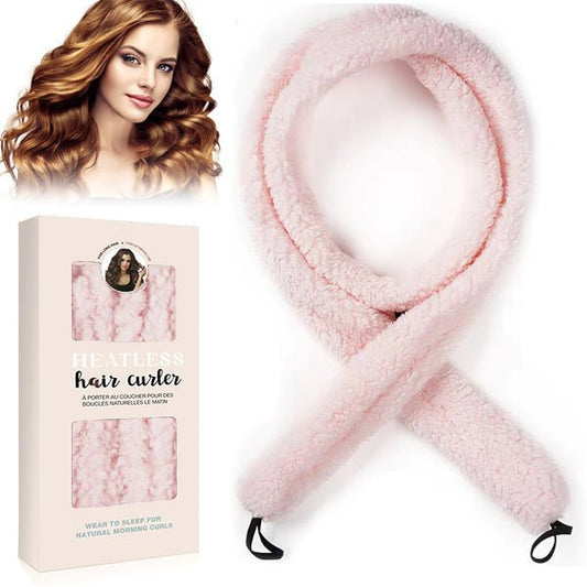Satin Heat - free Curling Rollers, Lazy Natural Soft Wave DIY Heat - free Curls, Suitable For Overnight Use Before Sleep, Suitable For All Hair Types - Pink, - The Vibe Haven