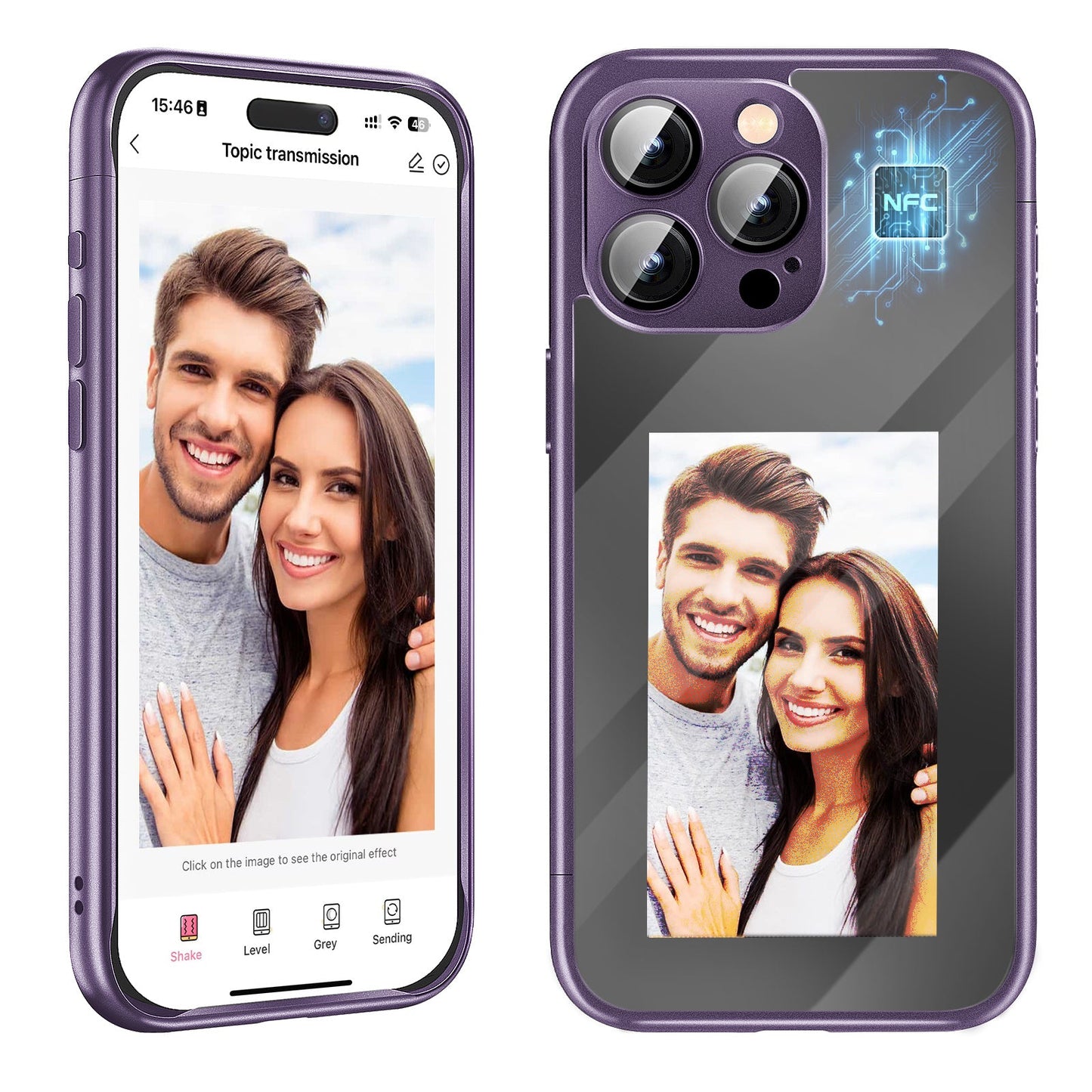Smart Custom Ink Screen Flip Case for iPhone 15 Pro/Pro Max - The Vibe Haven