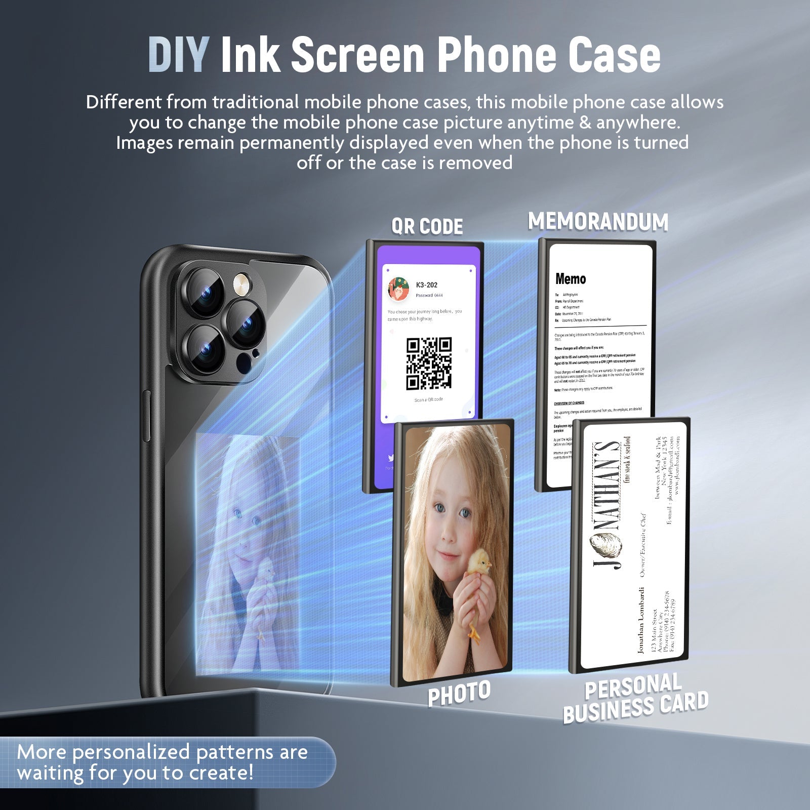 Smart Custom Ink Screen Flip Case for iPhone 15 Pro/Pro Max - The Vibe Haven