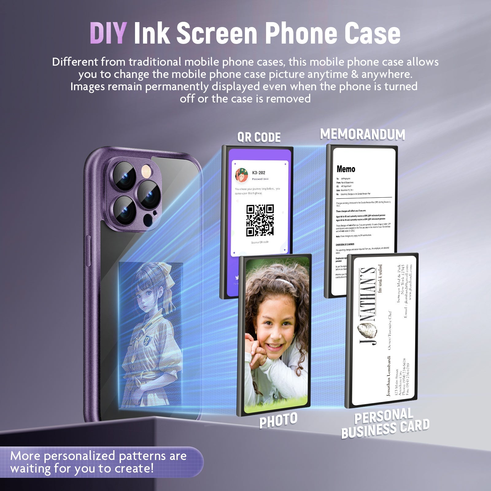 Smart Custom Ink Screen Flip Case for iPhone 15 Pro/Pro Max - The Vibe Haven