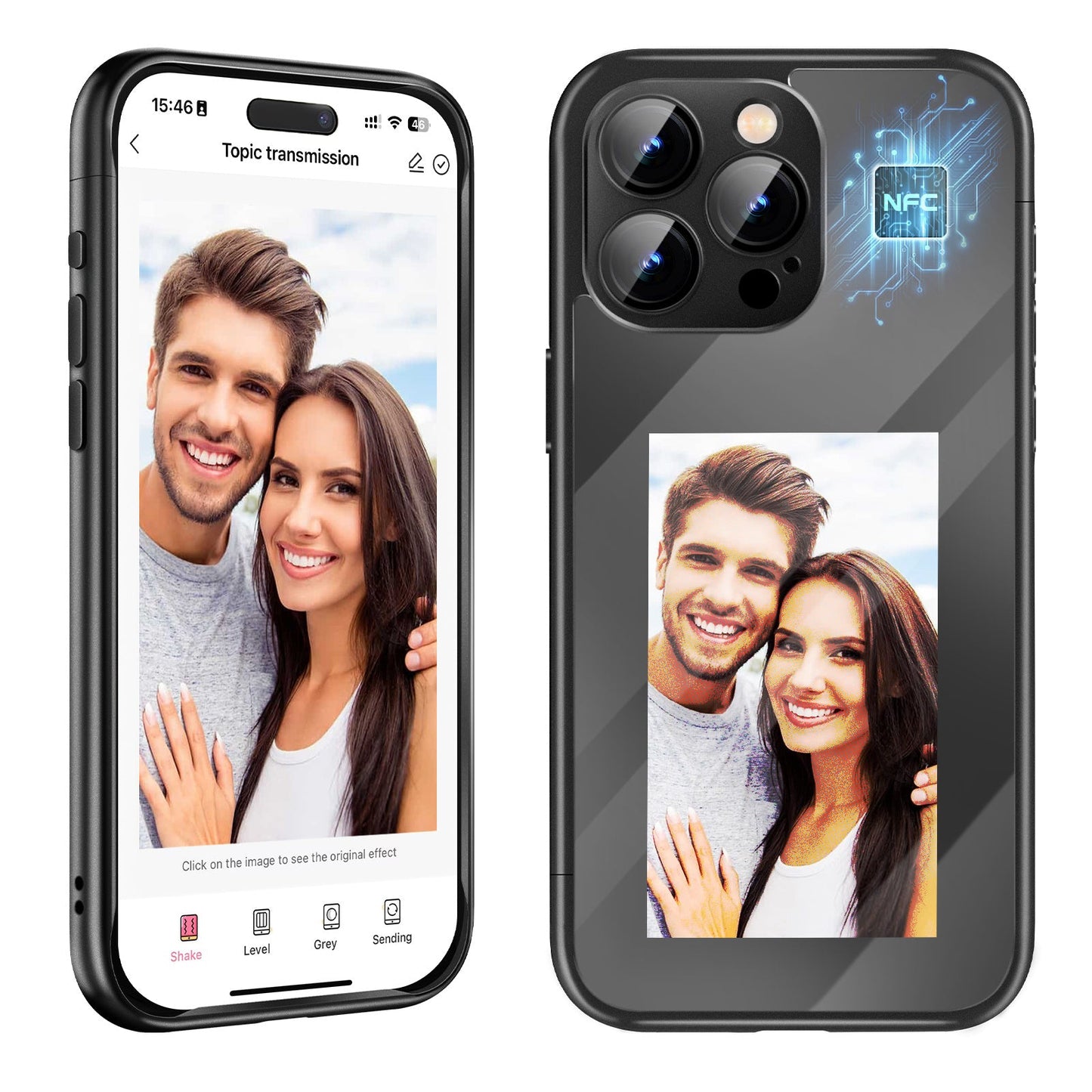 Smart Custom Ink Screen Flip Case for iPhone 15 Pro/Pro Max - The Vibe Haven