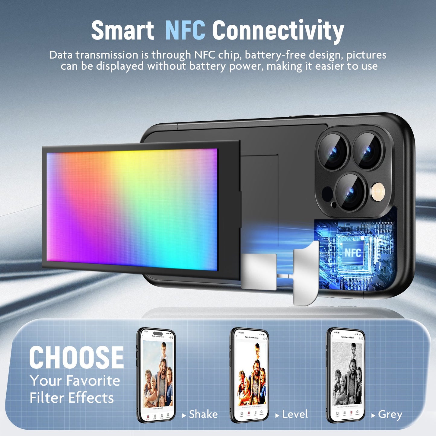 Smart Custom Ink Screen Flip Case for iPhone 15 Pro/Pro Max - The Vibe Haven