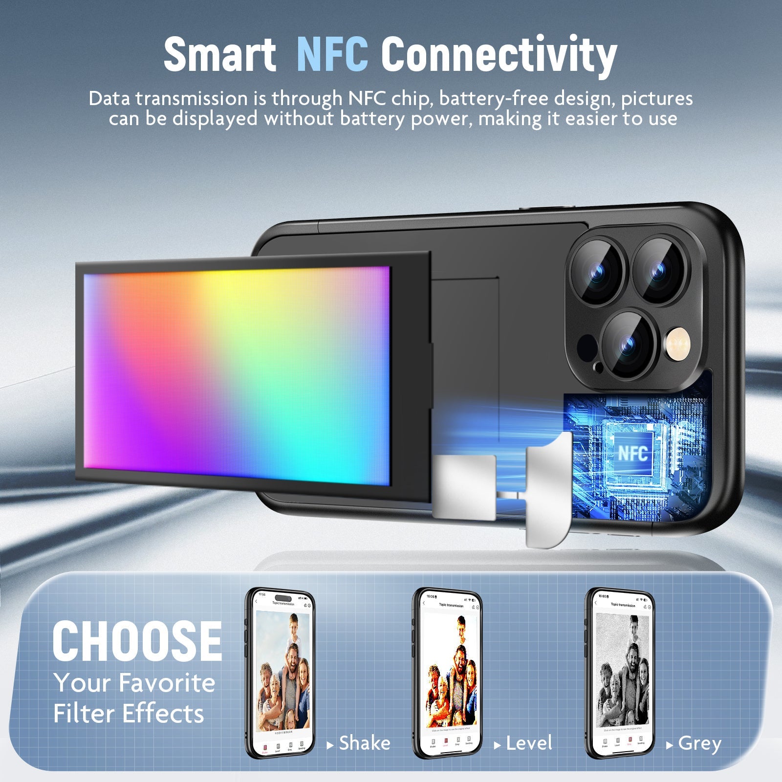 Smart Custom Ink Screen Flip Case for iPhone 15 Pro/Pro Max - The Vibe Haven