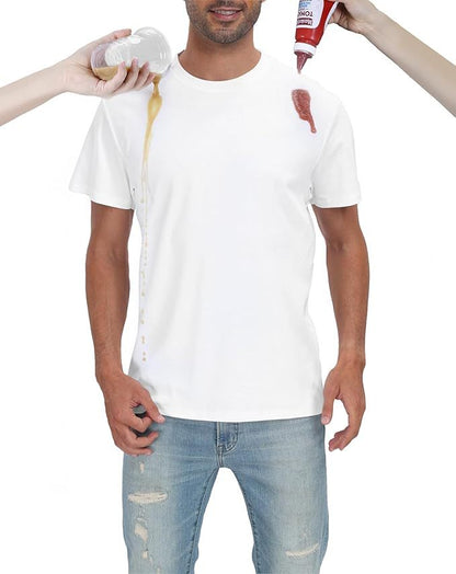 The Hydro - Shield Tech - Tee: Stain - Resistant T-shirt Basic Shirt For Men - The Vibe Haven