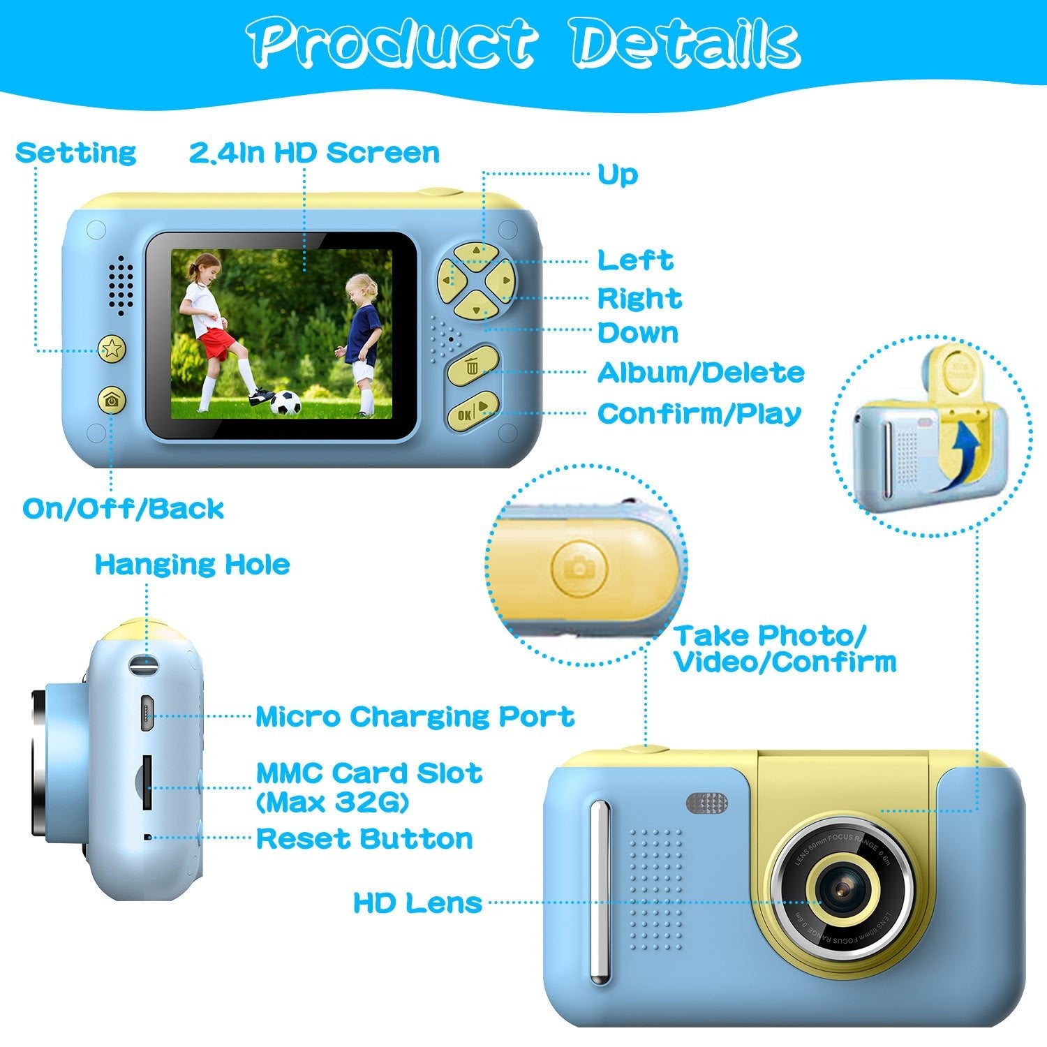 The Ultimate First Camera: Children's HD Digital Video Camera Kit Pro - Style Digital Camera with Swivel Lens & Tripod - 2.4" Screen, 32GB Card Included - The Vibe Haven