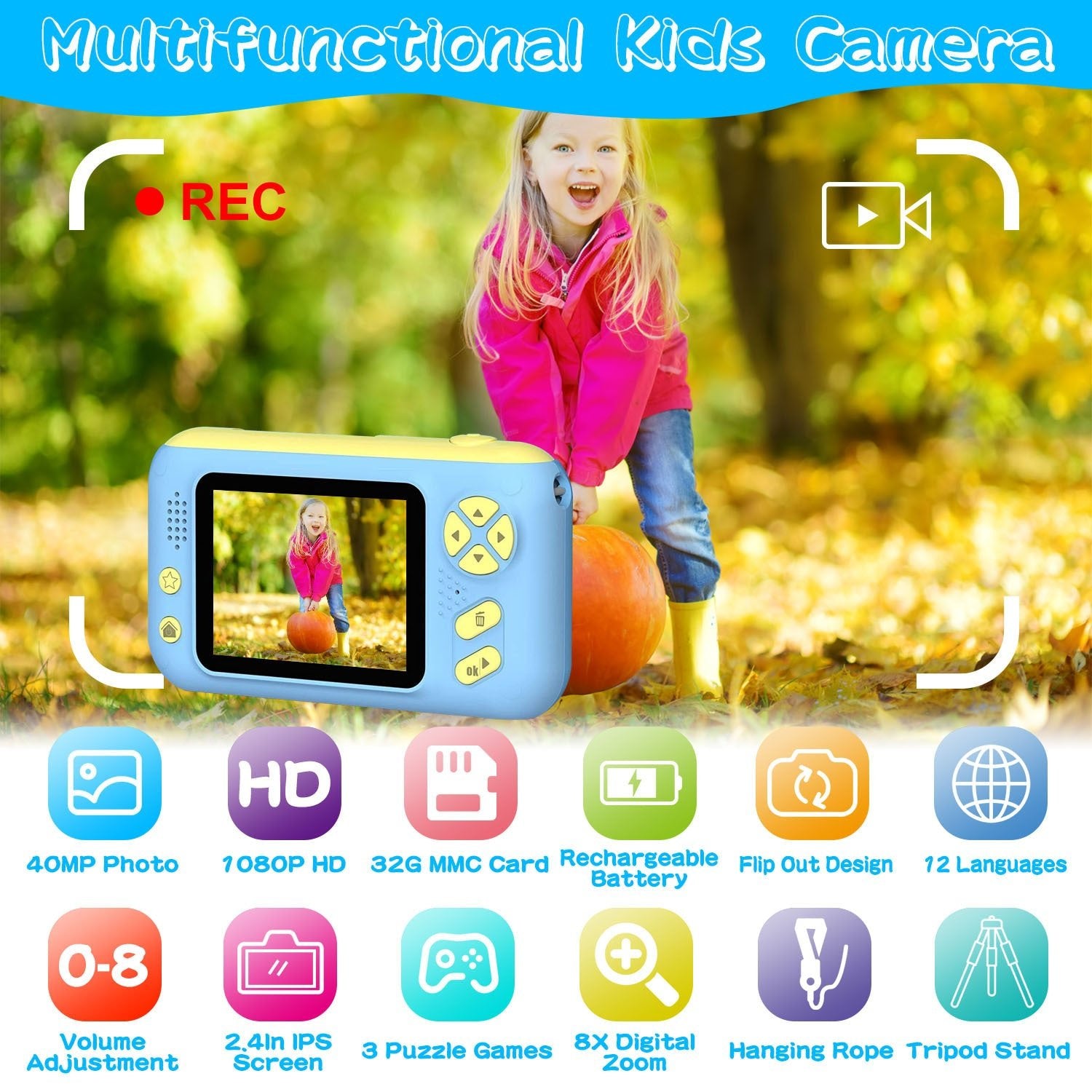 The Ultimate First Camera: Children's HD Digital Video Camera Kit Pro - Style Digital Camera with Swivel Lens & Tripod - 2.4" Screen, 32GB Card Included - The Vibe Haven