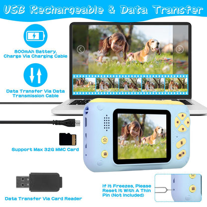 The Ultimate First Camera: Children's HD Digital Video Camera Kit Pro - Style Digital Camera with Swivel Lens & Tripod - 2.4" Screen, 32GB Card Included - The Vibe Haven